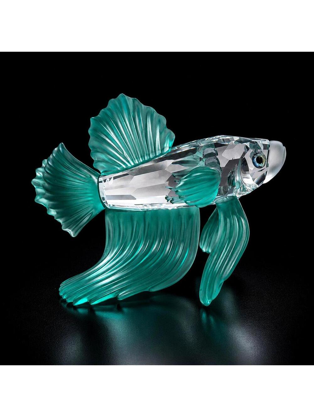 Swarovski Crystal Green Betta Fish Figurine Austria In Original Box 3.5" L - 118